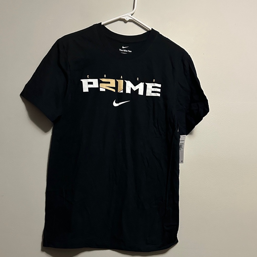 Nike Black and Gold Coach Prime Men's Tee Small